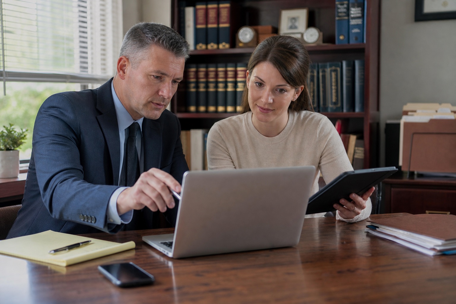 Small law office manager validating a migrated website across devices